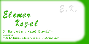 elemer kszel business card